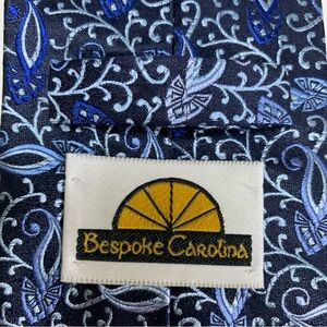 Bespoke Carolina Tie Men's‎ 100% Silk Blue Floral Made in Italy 3.75"